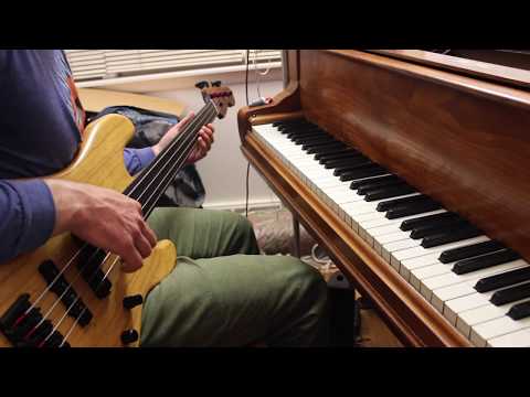 Chill Piano Trio (Practicing/Jamming on Drums, Fretless Bass, Keys)